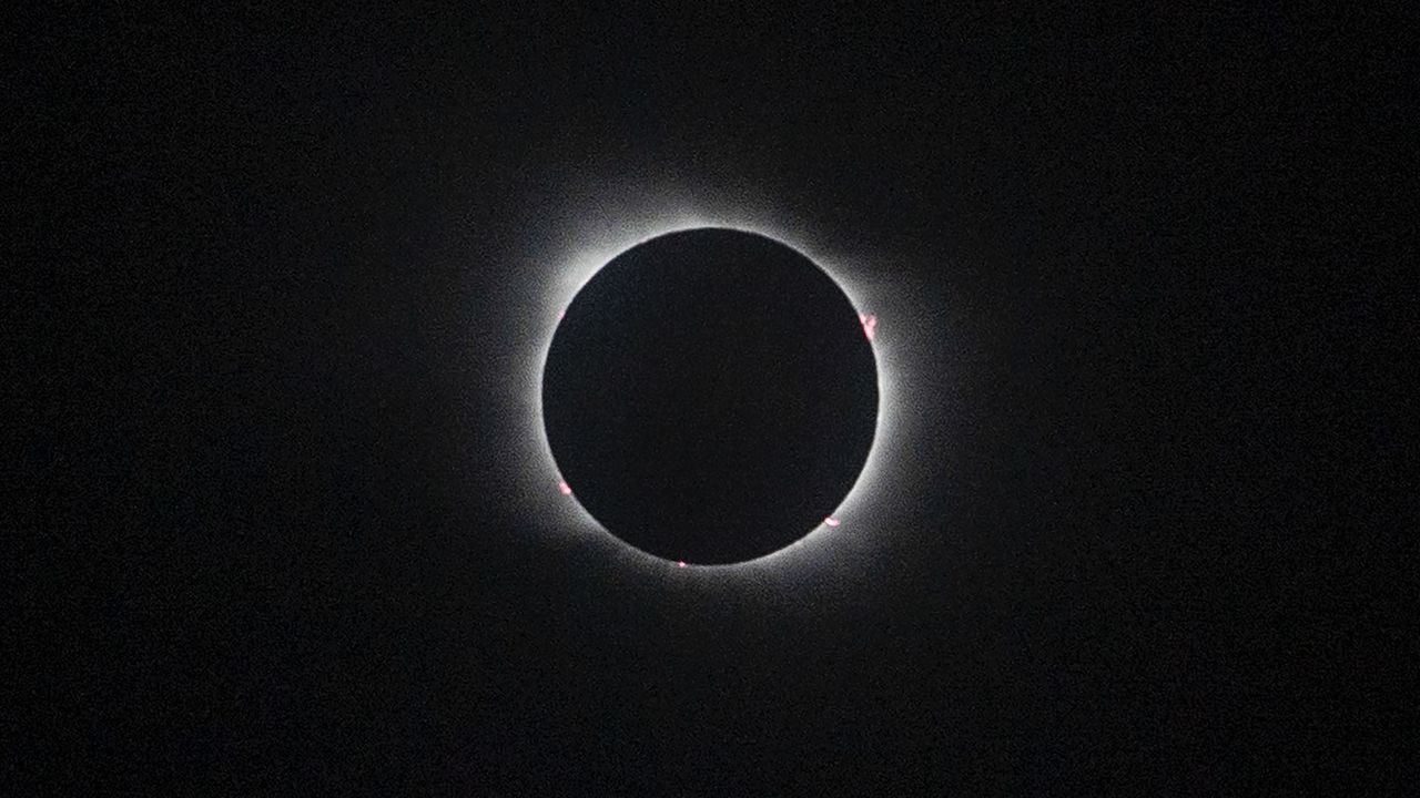 The total solar eclipse as seen from Puc&oacute;n, southern Chile, on Dec. 14, 2020.