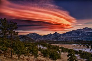 Richard H. Hahn snapped this stunning picture of a lenticular cloud over Rocky Mountain National Park just after sunset on Jan. 5, 2012.