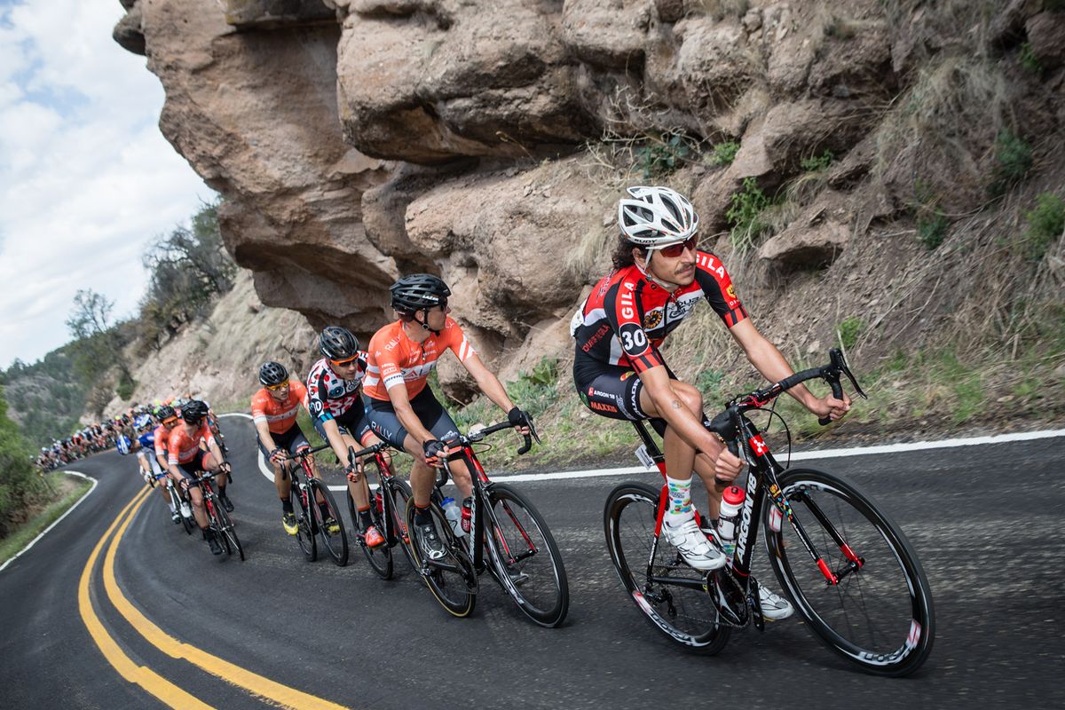 Lachlan Morton (Jelly Belly) spends another day in the leader jersey