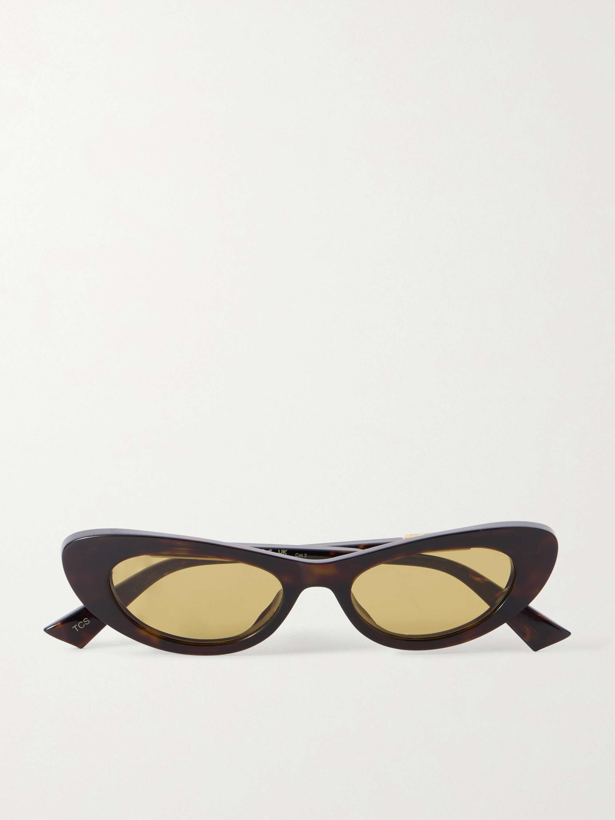 Ribbon Cat-Eye Tortoiseshell Acetate Sunglasses