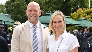Mike Tindall and Zara Tindall attend Day Two of Wimbledon