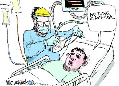 Editorial Cartoon U.S. coronavirus masks ventilator
