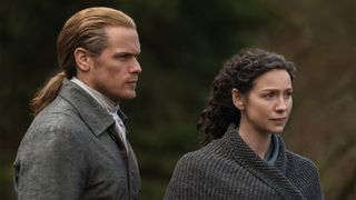 Sam Heughan as Jamie Fraser and Caitríona Balfe as Claire Randall in Starz's 'Outlander'