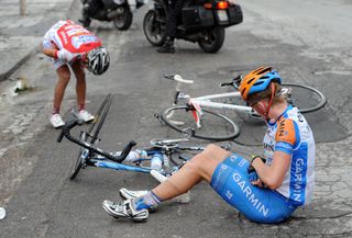 Cameron Meyer crash, Giro d'Italia 2010, stage nine