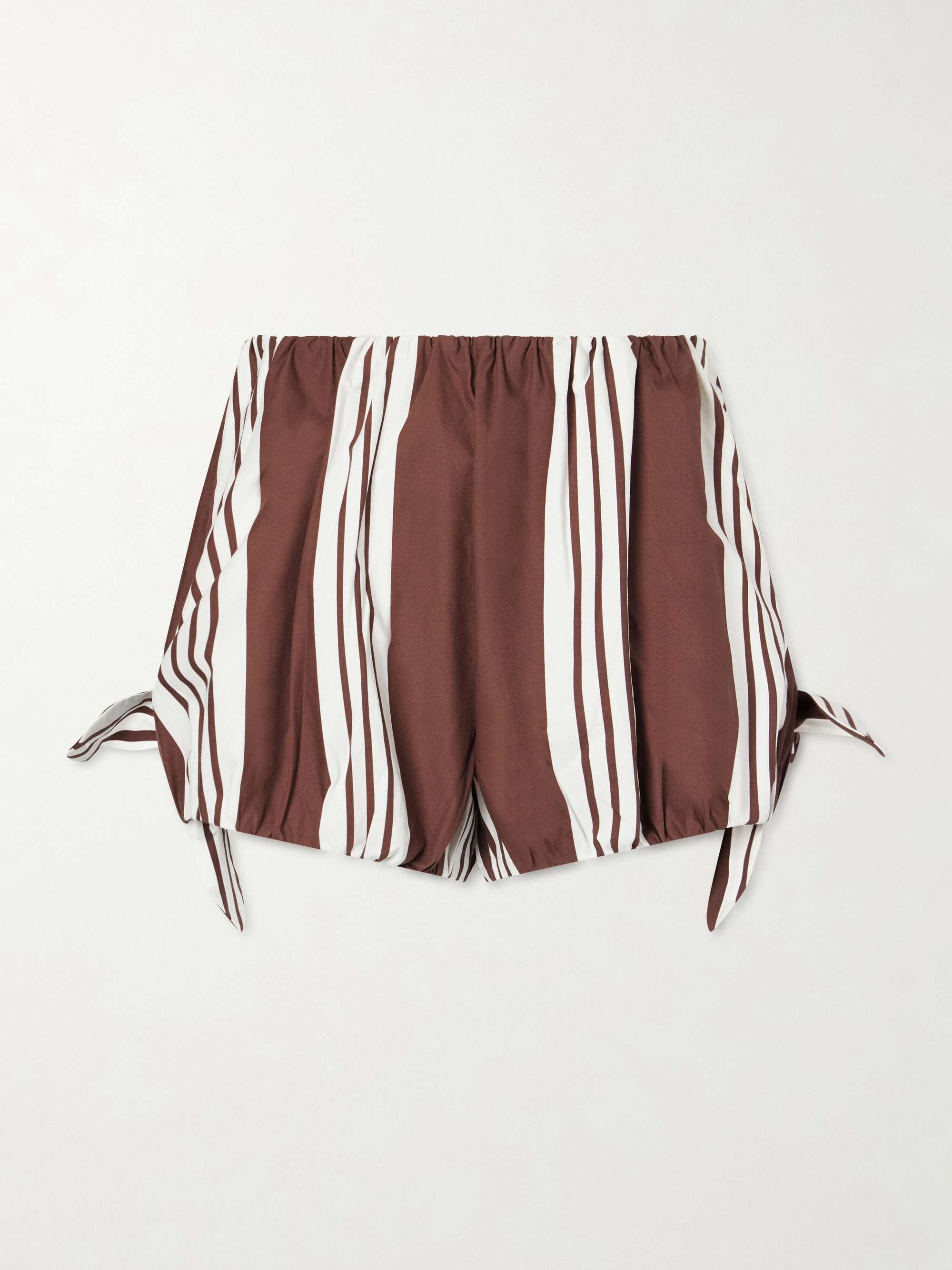 Rosie Knotted Striped Cotton-Poplin Shorts