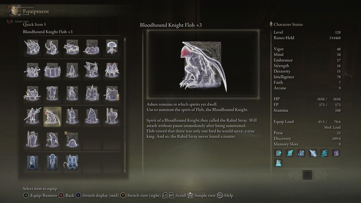 Elden Ring Bloodhound Knight Floh