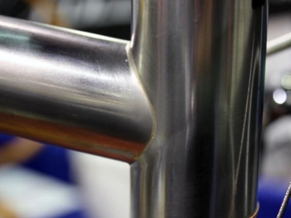 Sylvan's custom stainless steel lugs are brazed from the inside-out, leaving a smaller external fillet.
