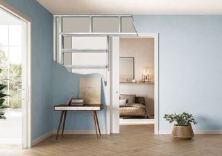 Pocket doors take up less space and provide more convenient connections between rooms such as the kitchen and dining room