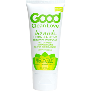 A bottle of Good Clean Love Lube for sensitive skin