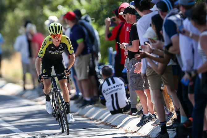 Cameron Meyer (Mitchelton-Scott) attacks en route to victory in the elite men&rsquo;s road race at the 2020 Australian Road Championships