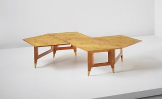A wooden coffee table