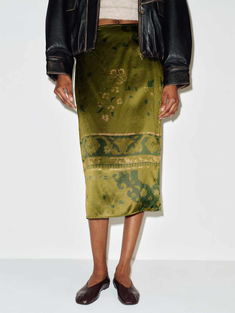 Helen Low Waist Silk Midi Skirt
