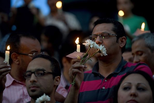 A candle light vigil for EgyptAir 804.