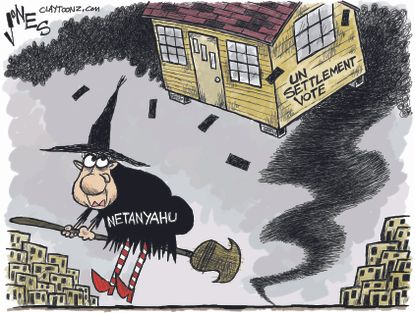Political cartoon U.S. Netanyahu UN Wicked witch of the west