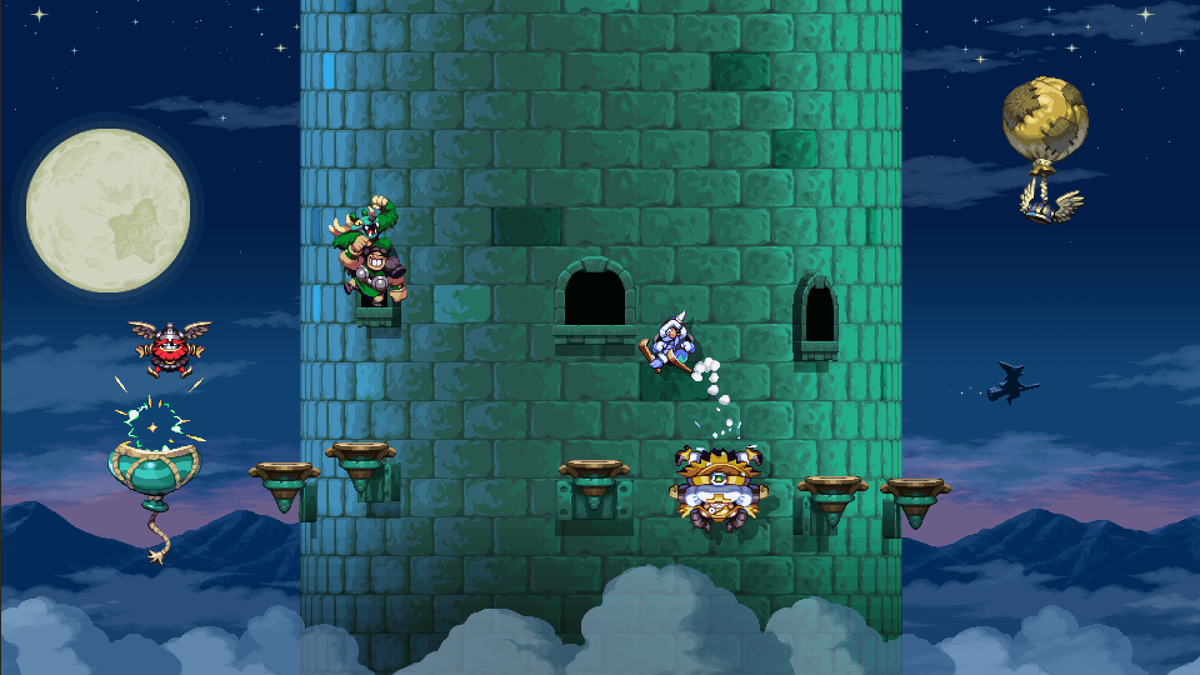 Screenshot from videogame Vikings on Trampolines.