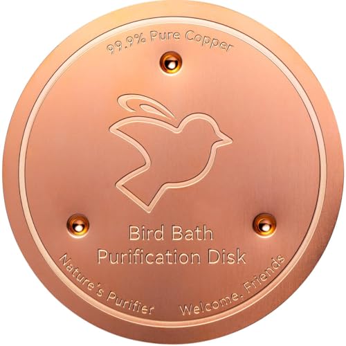 Bird Bath Copper Disk Keep Bird Bath Clean, Mellbree 0.6mm 99.99% Pure Copper Cleaning Disk for Physical Safe Clean Water All-Season, Universal Fit for Outdoor Birdbaths, Bowl