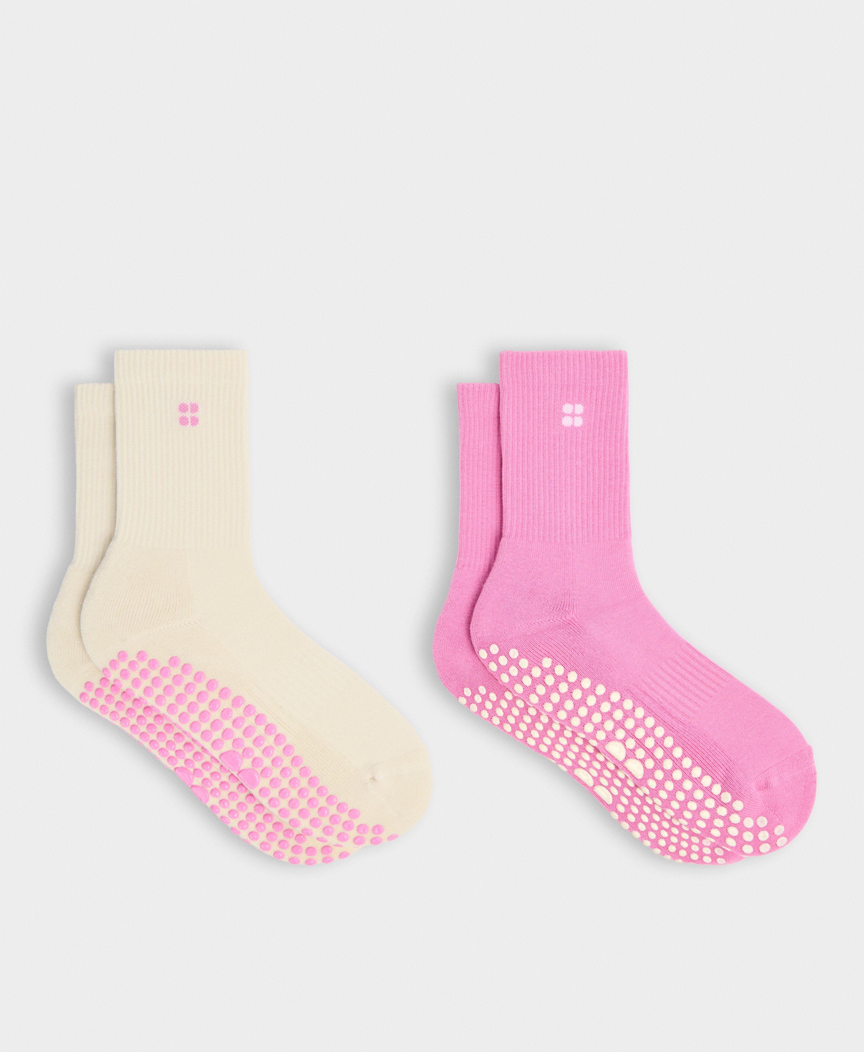 Pilates Crew Gripper Socks 2 Pack