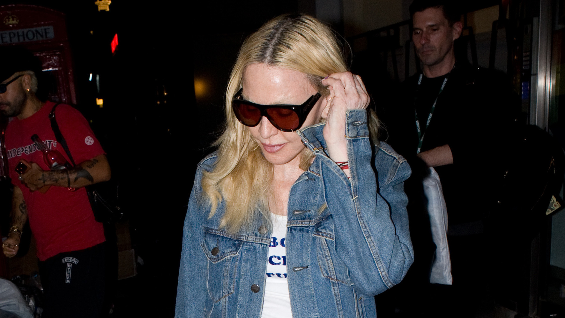 Madonna in a Canadian tuxedo.