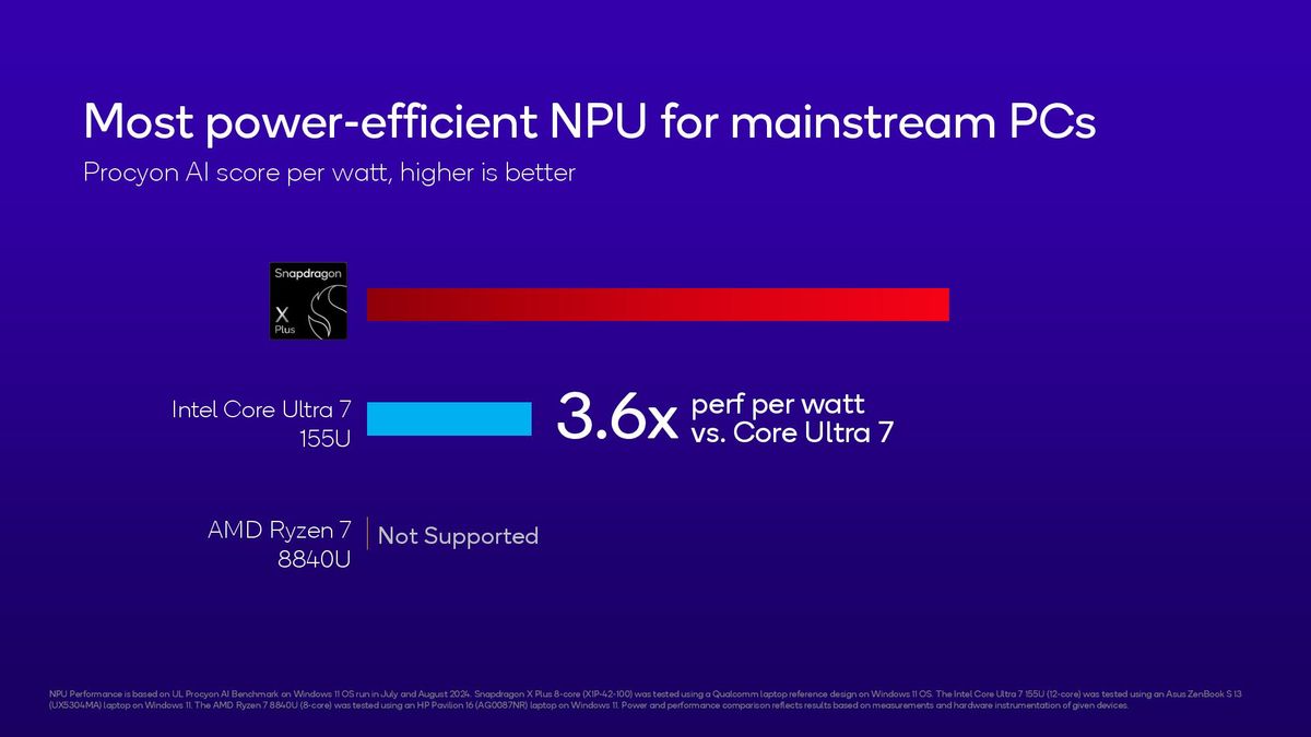 Qualcomm Snapdragon x Plus 8-core slides