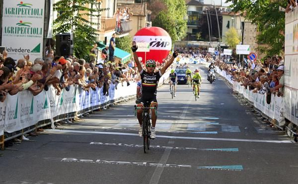 Former U23 road race world champion Fabio Duarte (Colombia-Coldeportes) won Coppa Sabatini from a six-man break.
