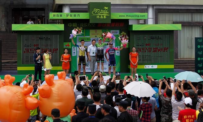The podium after stage 1