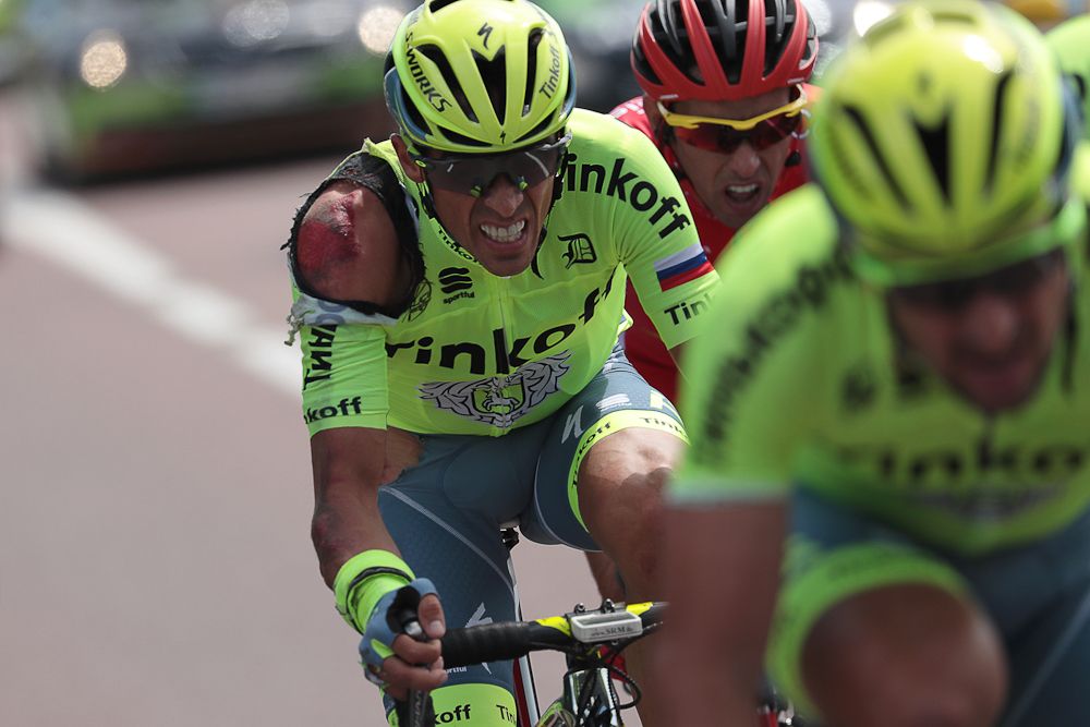 Alberto Contador's first day didn't go as planned.