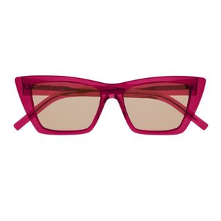 Pair of brown tinted pink YSL sunglasses