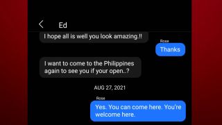 90 Day Fiancé text message between Ed and Rose via TLC