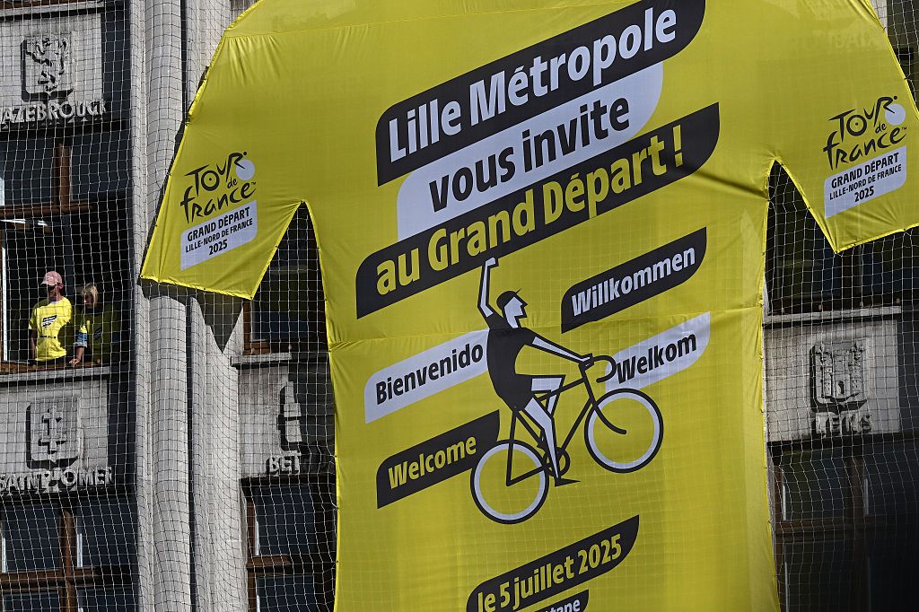 LILLE, FRANCE - JULY 03: Decoration during the team presentation prior to the 112th Tour de France 2025 / #UCIWT / on July 03, 2025 in Lille, France. (Photo by Tim de Waele/Getty Images)