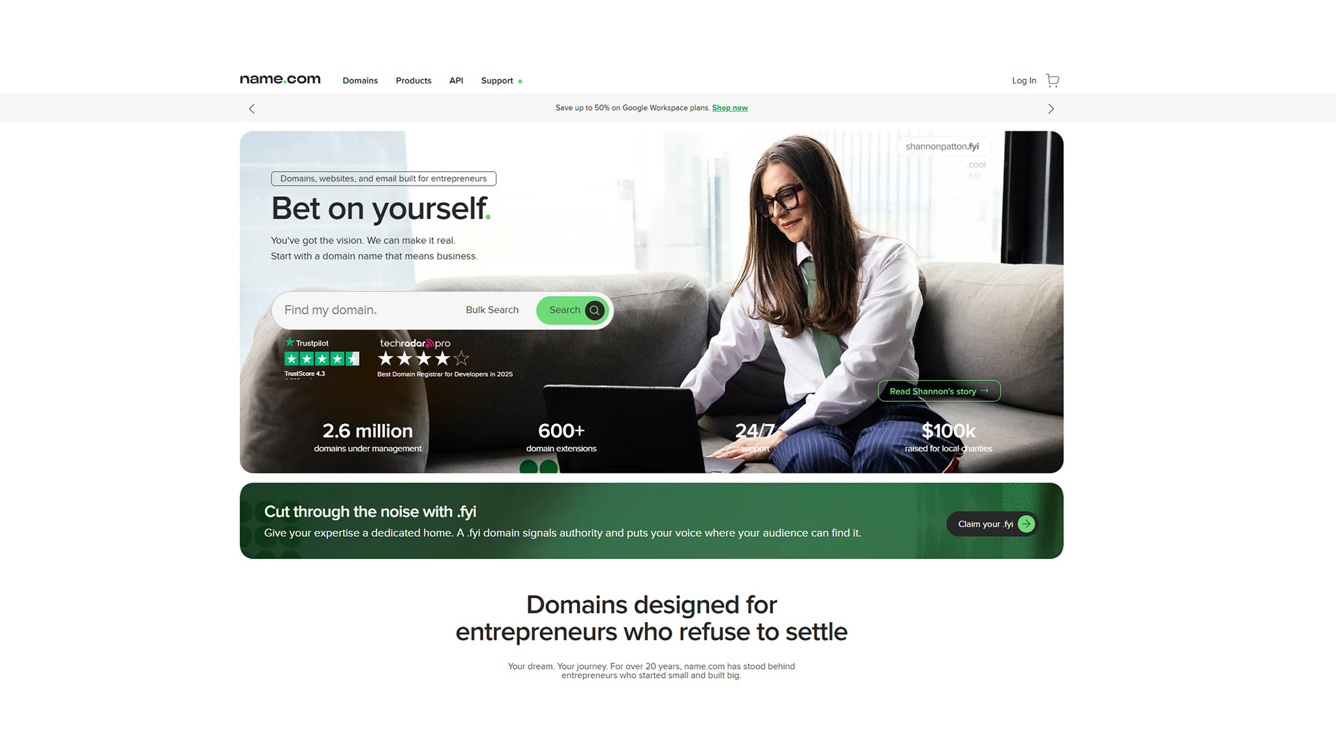 Name.com homepage
