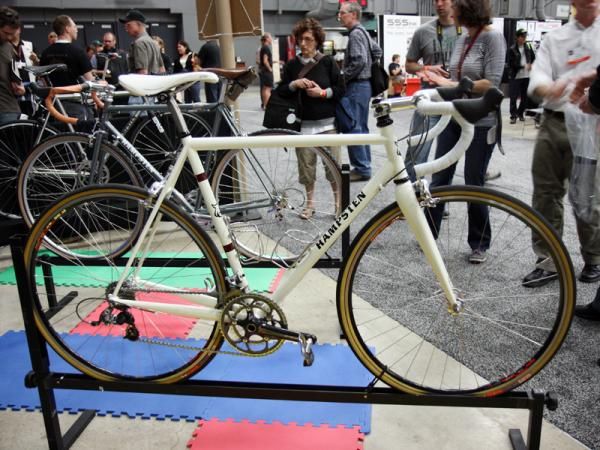 Hampsten built this steel road bike with Columbus Max tubing.