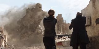 Spider-Man Far From Home Maria Hill and Nick Fury fight Earth Elemental