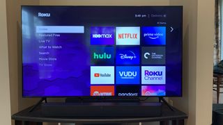 The Roku Streambar Pro fits nicely under a wide-screen TV