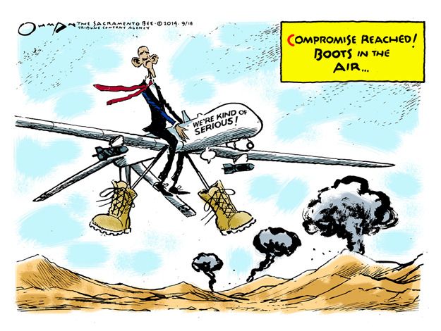 Obama cartoon ISIS strategy world