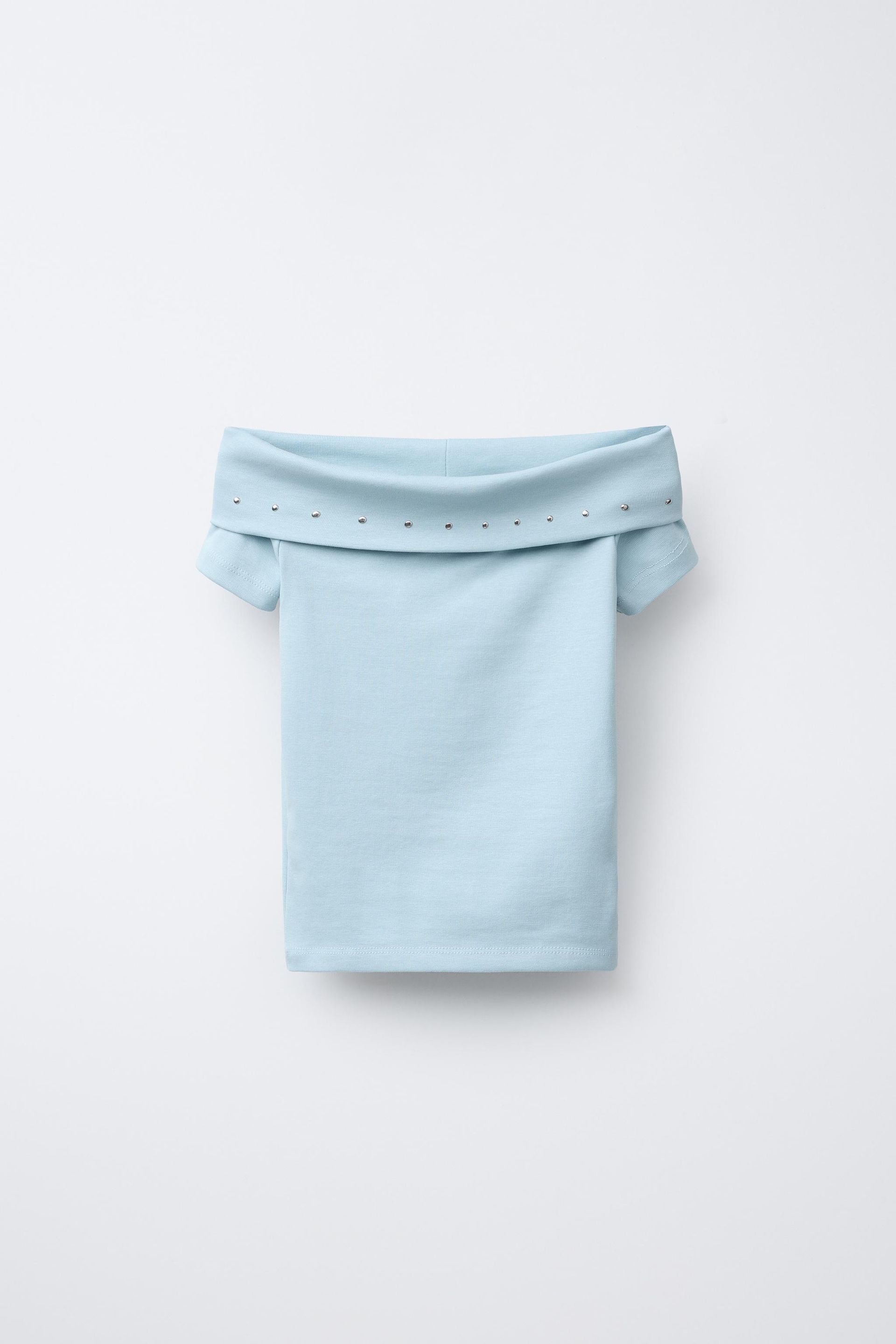 Off Shoulder Studded T-Shirt