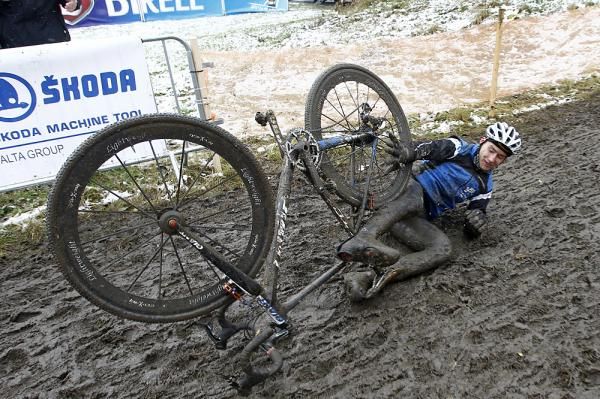 The course turned into a slip-n-slide
