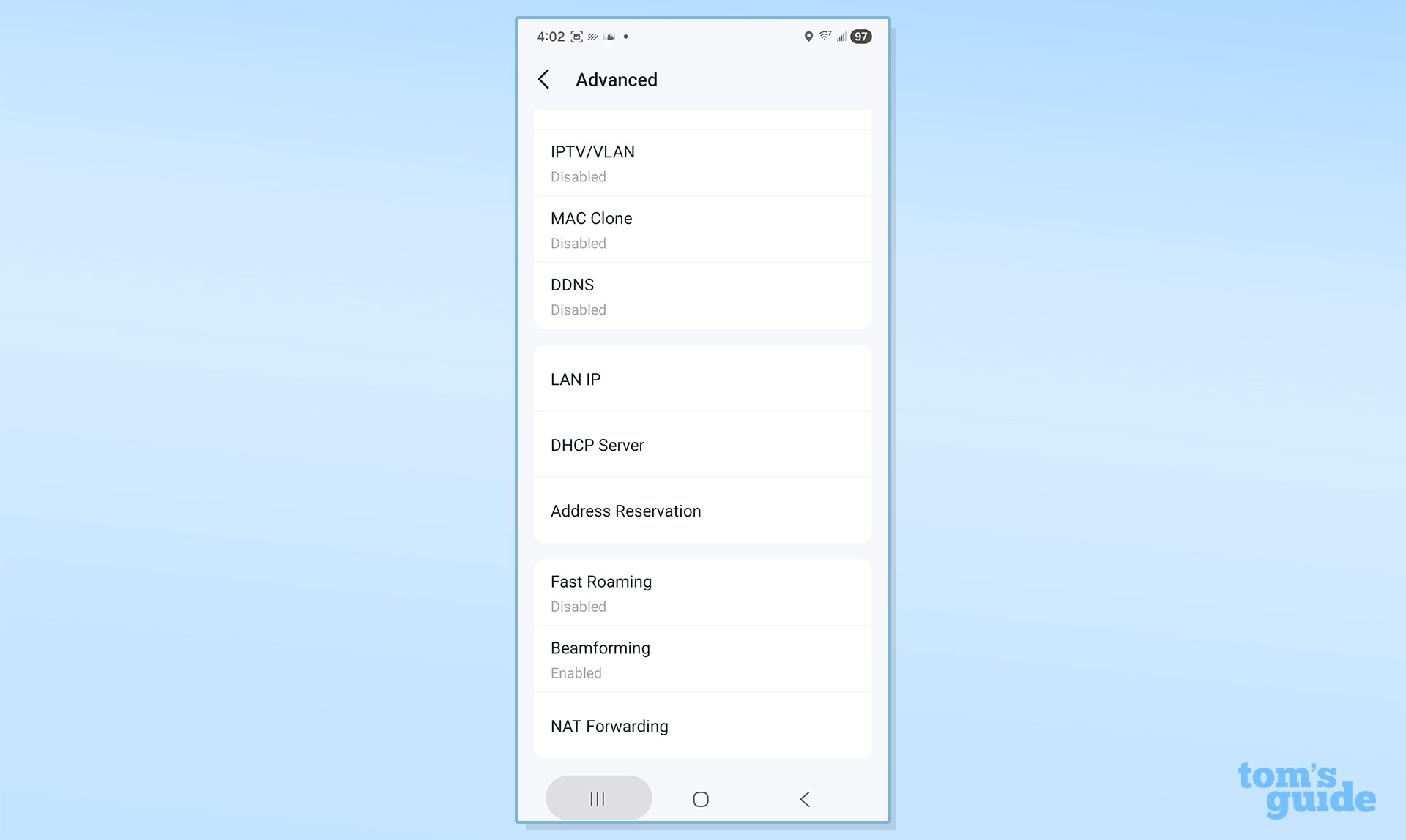 اسکرین شات از برنامه روتر شبکه TP-Link Deco BE23
