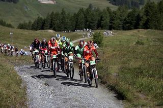 The lead group at the 2008 TransAlp