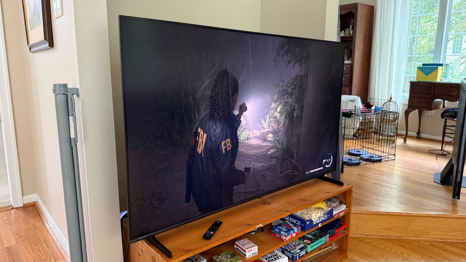 Hisense U6SF Pro showcasing its gaming with Alan Wake II