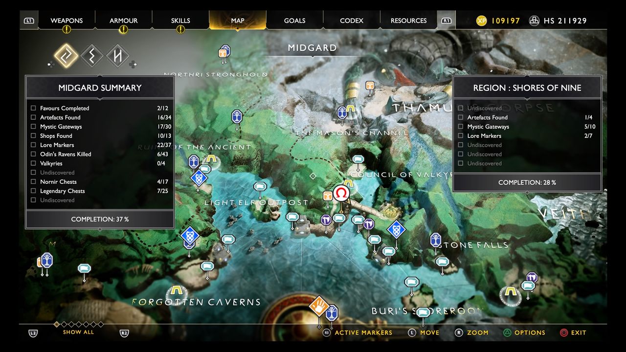 God of War treasure map locations