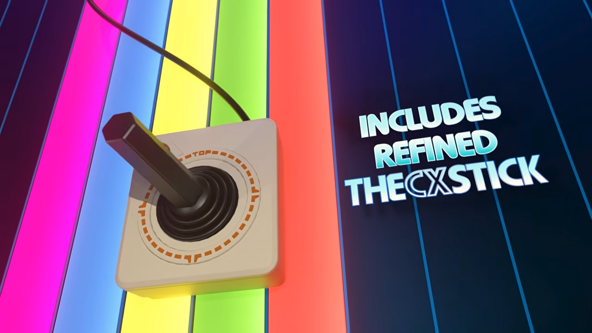 THE 800XL CXSTICK with rainbow backdrop.