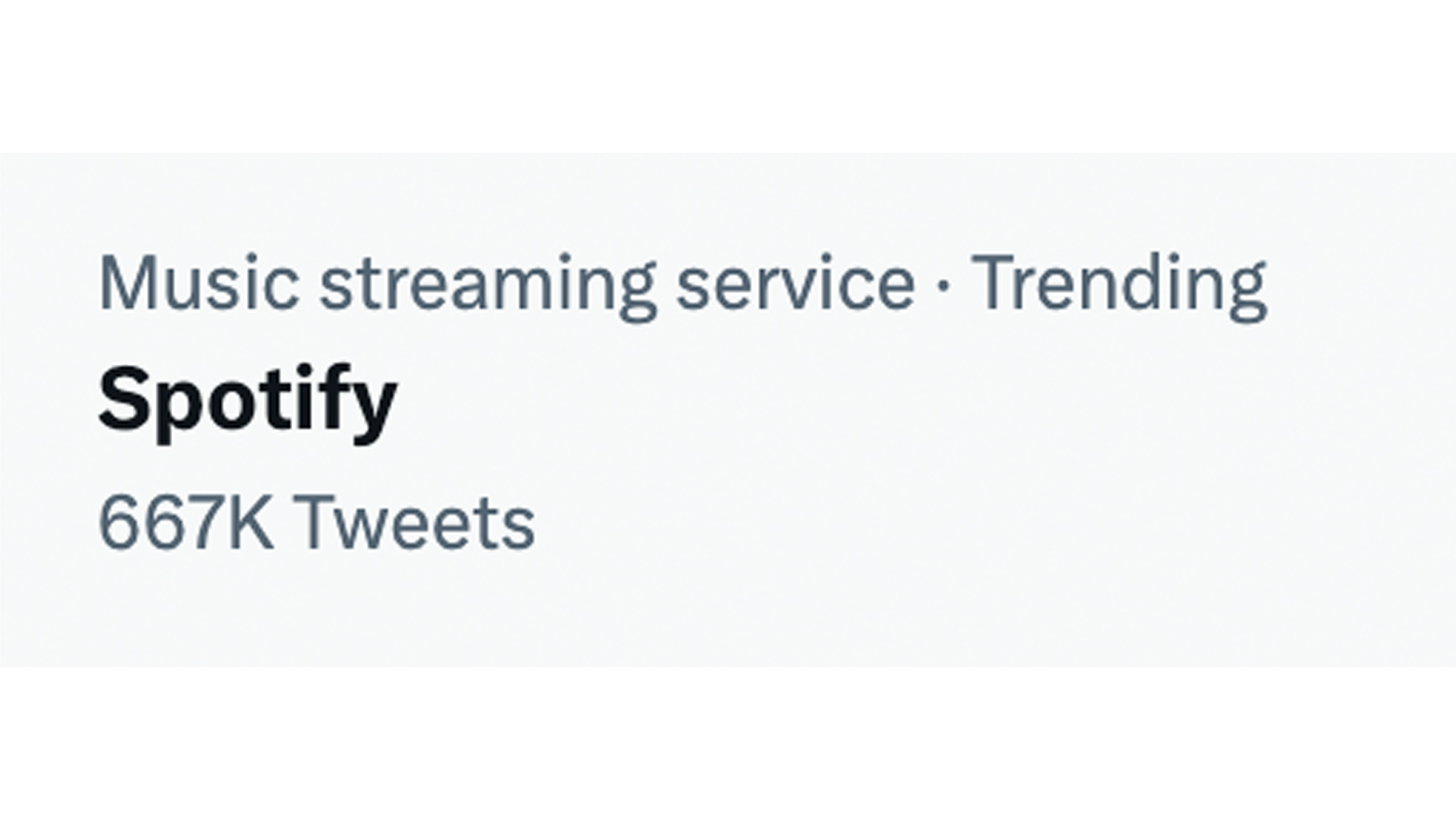 A Spotify trending topic on Twitter