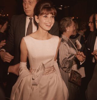 Audrey Hepburn wearing a dress in the 1960s
