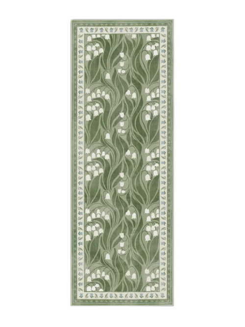 Lila Green & Ivory Rug, 2'6" x 7'