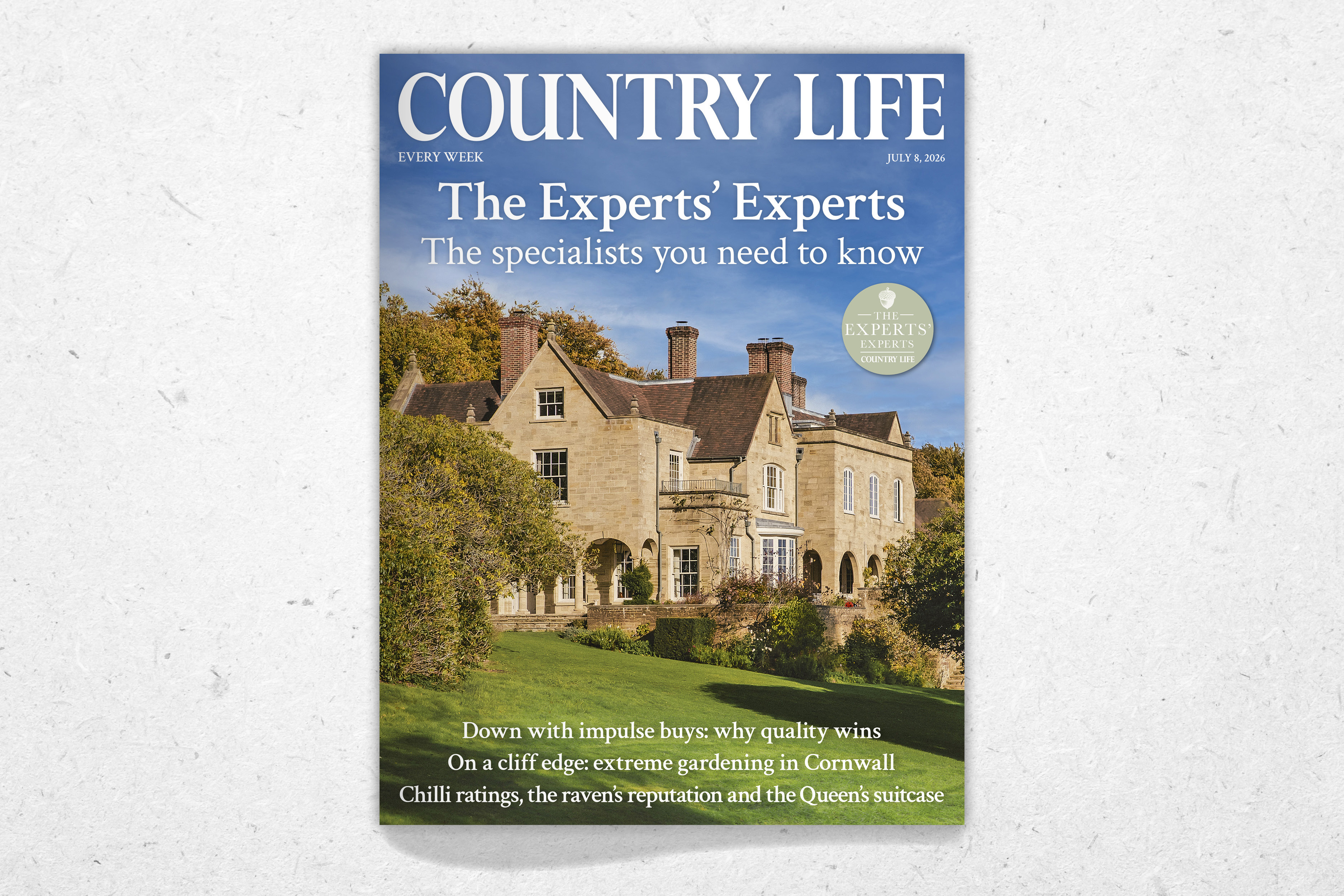 Cover of Country Life 8 July 2026, featuring a house in the South Downs designed by Ian Adam-Smith Architects, as photographed by Noah Russell