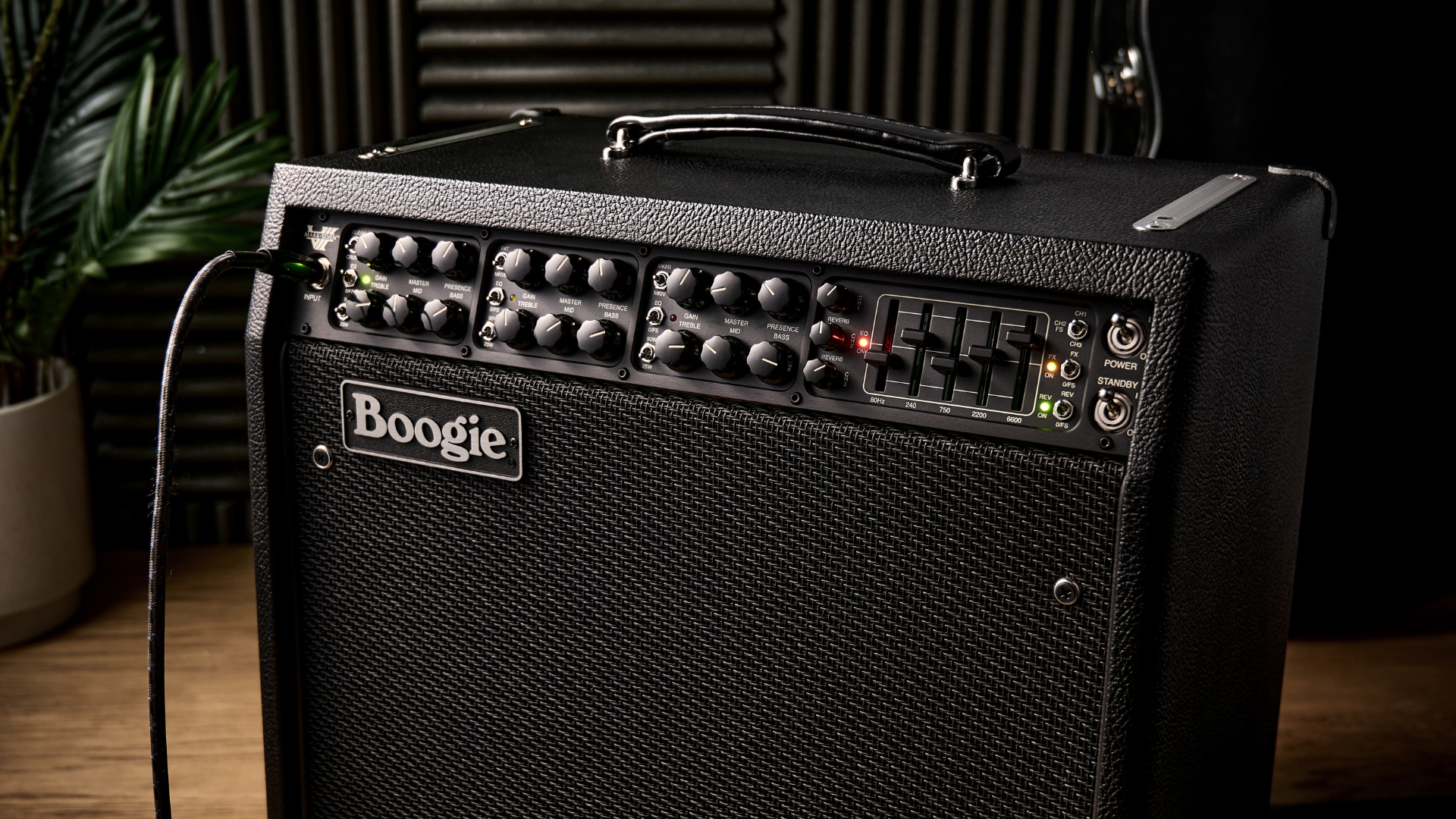 A MesaBoogie Mark VII 1x12 Combo tube amp in a studio