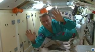 Russian filmmaker Klim Shipenko enters the International Space Station after docking on Oct. 5, 2021.