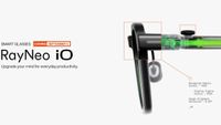 The RayNeo iO smart glasses focuses on user productivity with a 97% optical transparency HUD that constantly feeds useful information to the wearer throughout the day.