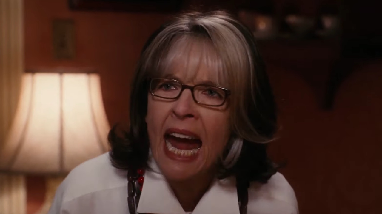 Diane Keaton as Sybil Stone screams during the dinner scene of The Family Stone.
