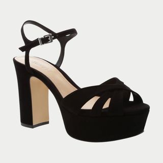 Image of black wedge heels